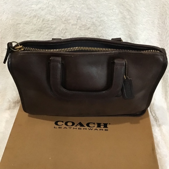 VTG Coach Mocha Leather Slim Satchel 70s Classic Rare Bonnie Cashin NYC - Picture 2 of 13